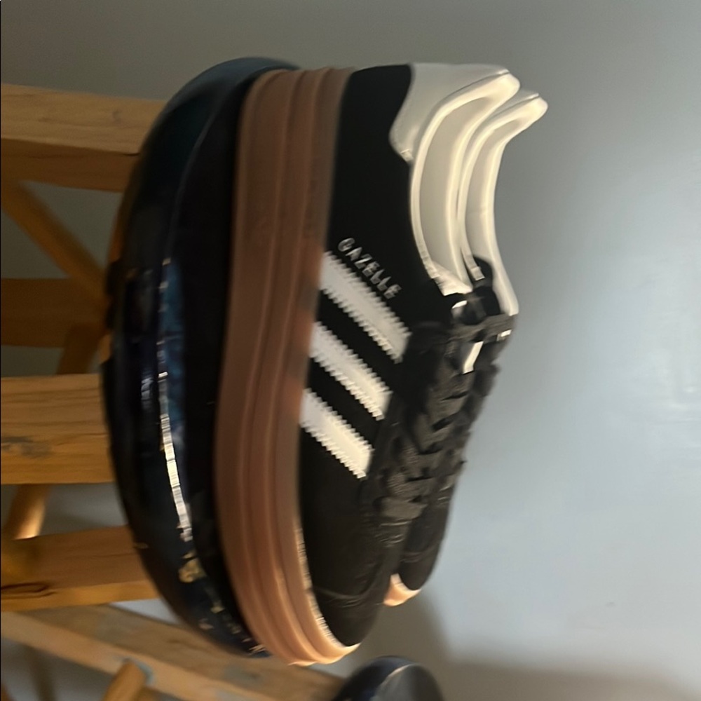 Adidas Black and White Platform Sneakers